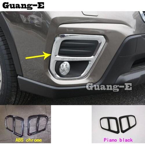 Car Styling Body Front Fog Light Lamp Detector Frame Stick ABS Cover Trim Parts 2pcs For Subaru Forester 2018 2019 2020