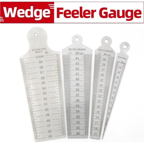 Double Wedge Feeler Gauge Taper Gauge Gap Ruler Metric Imperial Stainless Steel Aperture Ruler Inner Diameter Measurement Tools