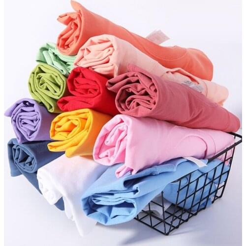 20 Colors Summer Plain 100% Cotton Casual Harajuku Oversize Short Sleeve Crew Neck T-Shirt Men and Women