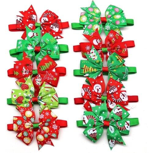 30pcs Dog Bowtie Christmas Pet Bow Tie Christmas Pet Supplies Dog Accessories Small Dogs Cat Bowties Dogs Holiday Products