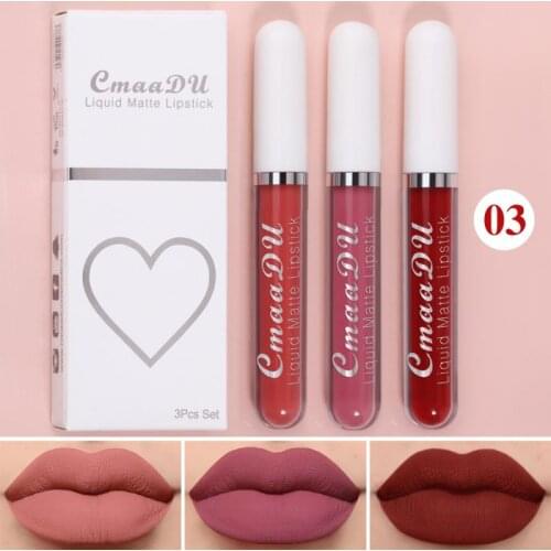 Lip Glaze Velvet Matte Lipstick Waterproof Long Lasting Not Stick Cup Lip Glaze Lip Gloss Liquid Lip Stick Makeup Cosmetics QBMY