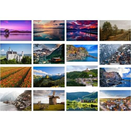 Flower Field Landscape DIY Diamond Painting Sea Clouds 5D Square Round Mosaic Sticker Diamond Embroidered Mountain Wall Art Gift