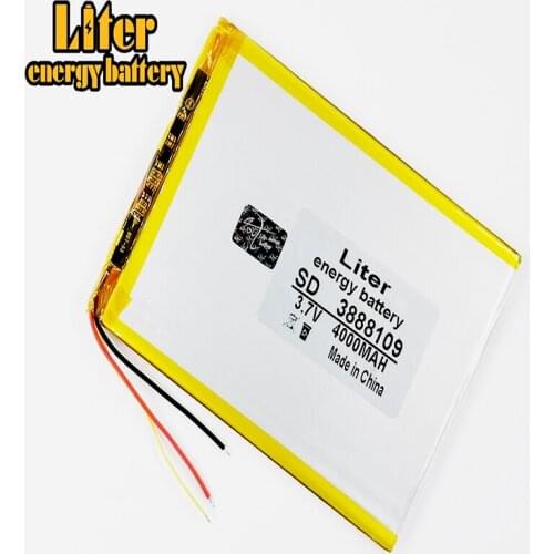 3.7V 3888109 4000mah lithium polymer battery Rechargeable Li-ion Cell for tablet pc 7 inch 8 inch 9inch