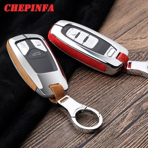 Metal Car Key Cover Case Shell For Audi A1 A3 A4 A5 A6 A7 A8 B9 Quattro Q3 Q5 Q7 TT TTS 8S 2009-2017 Car accessories