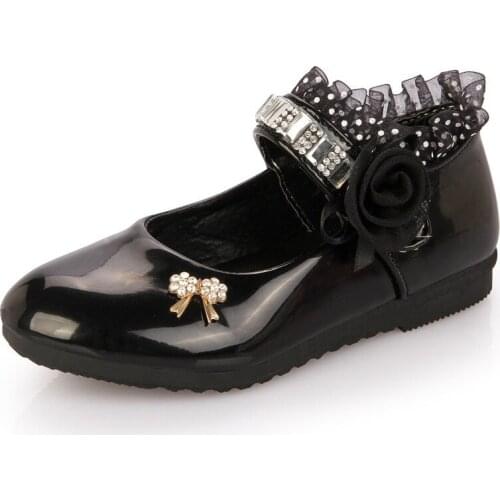 Fashion Flower Baby Leather Shoes Kids Little Girls Party Dress Princess Wedding School Shoes 1 2 3 4 5 6 7 8 9 10 11 12 Years