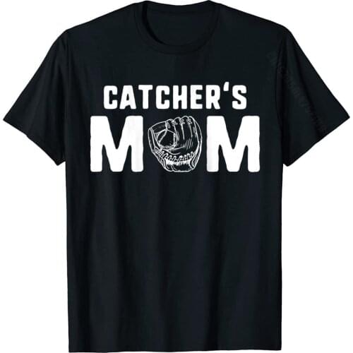 Womens Catchers Mom Baseball Player Parent Baseball Basic Top On Tops T Shirt For Men Brand New Cotton Top T-Shirts Funny