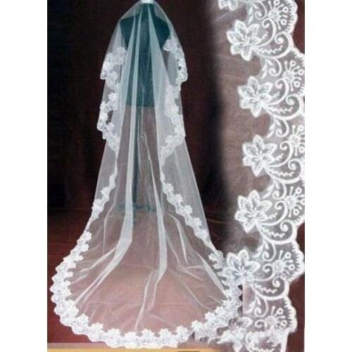New Arrival Cheap Wedding 3M Long Veils Accessory Lace Bridal Veils White Bride 2023
