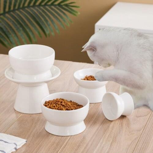New Ceramic Pet Bowl Cute Cat Bowl Water Basin Dog Pot Pet Drinking Eat Bowl Round Ceramic Bowl Feeders Pet Products