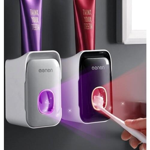 New Punch-free Toothpaste Squeezer Restroom Toothpaste Dispenser Waterproof Storage Rack For Bathroom Home Bathroom Accessories