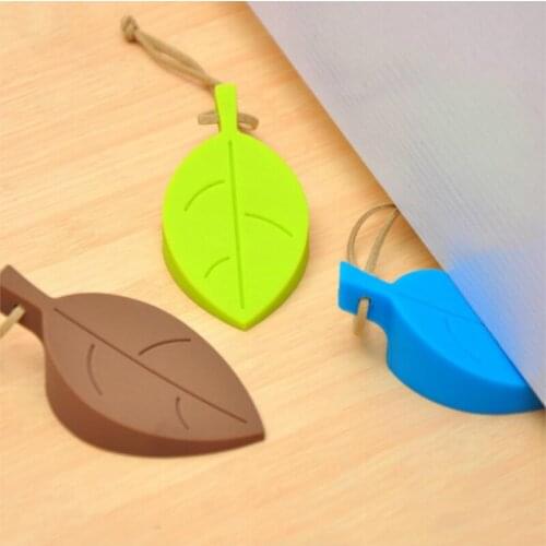 5pcs/lot Silicone Door Stopper Kids Baby Safety Door Stop Leaf Shape Anti-pinch Finger Protection Door Guards Safe Protector