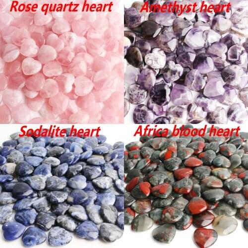 Wholesale Natural Crystal Heart Shape Pendant Rose Quartz Fluorite Amethyst Fluorite Gemstone Necklace Reiki Healing Home Decor