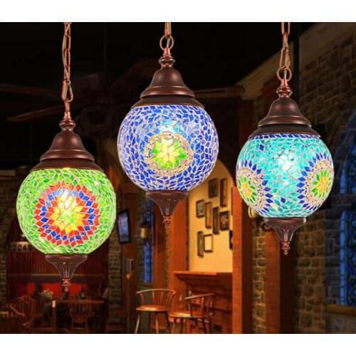Wholesale Made in China Turkish Handicraft mosaic single Hanging Lamps Pendant Lights