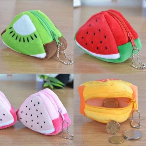 EDC Fruit Plush Purse Bag Moneybag Wallet Change Purse Small Gift Kids Toy M26 21 Dropshipping