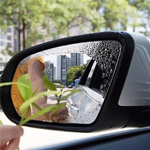 2 Pcs/Set Anti Fog Car Sticker Car Mirror Window Clear Film Car Rearview Mirror Protective Film Waterproof Wholesale