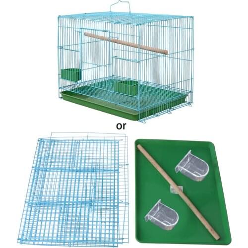 Wire Rectangular Small Cage for Small Birds and Canaries Rekord Equipped Feeders