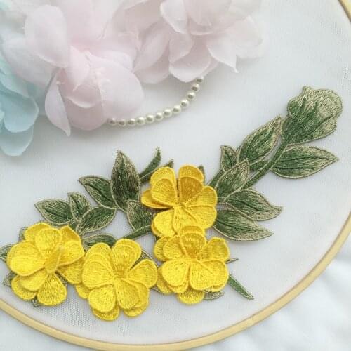 Multicolored layered flowers, embroidered cloth, cheongsam, dance costume, DIY garment patch, no glue
