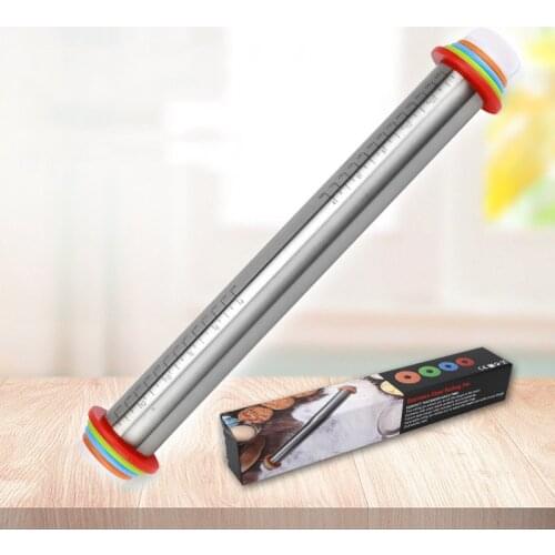Adjustable Stainless Steel PP Rolling Pins Non Stick Adjust Thickness Scale Roller DIY Pastry Dough Kitchen Accessories Baking T