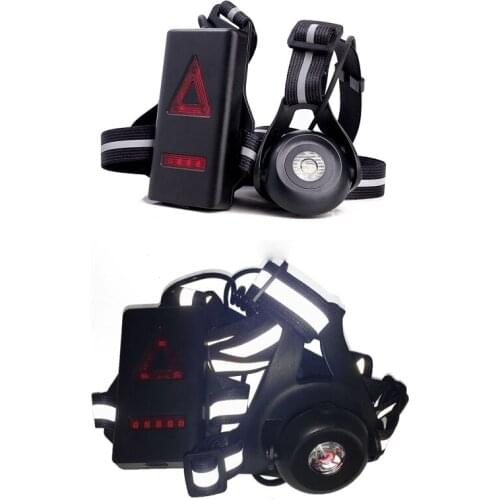 Adjustable Chest Running LED Light Beam USB Rechargeable Vest Gear Headlamp for Runners Joggers Flashlights Outdoor Mountain