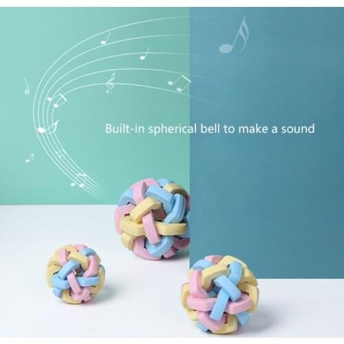 Rubber Puppy Sound Balls Toy Colorful Round Shaped Food Grade Teeth Grind Pet Toys Bite Resistant Dog Training Playing Supplies