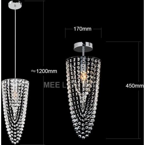 Luxurious Crystal Chandelier Small Clear Crystal Lustre 1 Lights Crystal Light Fixture for Aisle Stair Hallway Corridor Porch