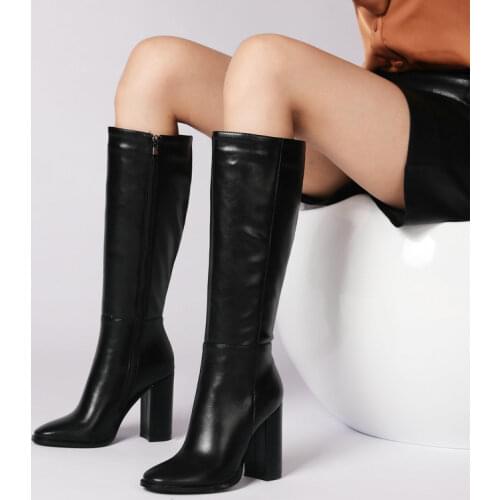 SKLFGXZY Knight boots knee boots warm black white red Womens boots 10cm High heels Autumn winter Womens shoes