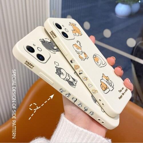 Cute Dog Phone Case For iPhone 12 Pro Max 11 X XS XR XSMAX SE2020 8 8Plus 7 7Plus 6 6S Plus Silicone Cover