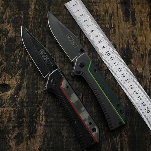 357 stone wash blade folding knife outdoor camping survival hunting knife hiking mountaineering fishing EDC tool knives