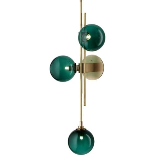 Modern American LED Pendant Lamps Minimalist Living Room Creative Green/Clear Glass Wall Lamps Nordic Study Designer Wall Lights