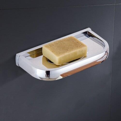 Bright silver electroplating chrome plated brass soap mesh soap dish bathroom pendant soap box European toilet soap rack