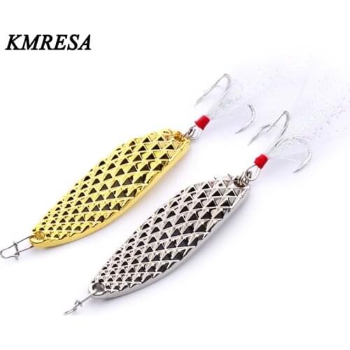 1PCS 5.3cm/10g Metal Spinner Spoon Fishing Lure Hard Bait Sequins Noise Paillette Artificial Bait with Treble hook