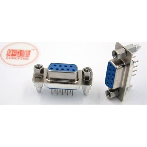 100pcs New Connector DP9 pin riveting spear DB9 Female with screw column RS232 Socket Special Wholesale Free shipping to Russia