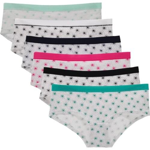 12 Pcs/Set Cotton Panties Womens Underwear Skin-friendly Soft Seamless Underpants Students Briefs Panty Printed Lingerie Women