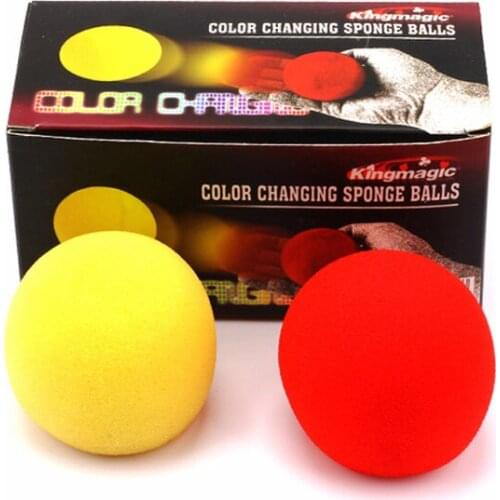 2 Pcs/ Set Color Change Sponge Ball Magic Tricks Fun Super Soft Sponges Changing Ball Square Close Up Magic Stage Magic Props