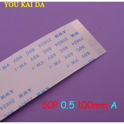 50PCS FFC FPC 50pin flat flexible cable 0.5mm pitch forward Width 25.5mm lenght 60mm 100mm 300mm Ribbon 50p Flex Cable Type A