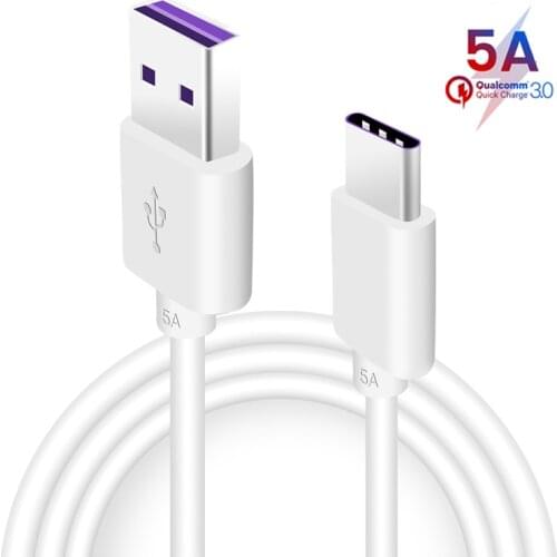 5A Supercharge Type-C Cable For HUAWEI P30 Pro P20 Lite Mate 20 P10 Fast Charging Wire For SAMSUNG Note 10 Plus S10+ S9 Note 9 8