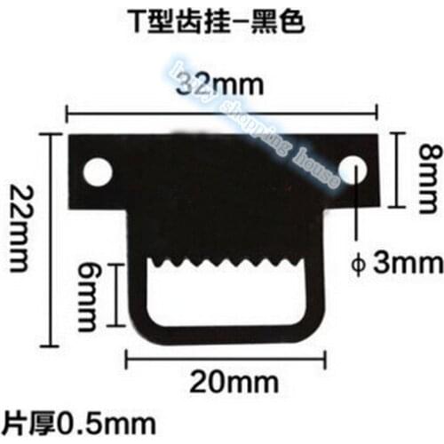 Photo frame hardware accessories black T type curved serrated hook buckle frameless draw hook