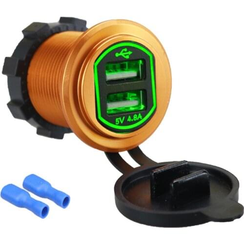 SOONHUA Car Quick Charger QC 3.0 Power Adapter Dual USB Vehicle Chargers DC 12 V-24 V Cigarette Socket Lighter 2 Port