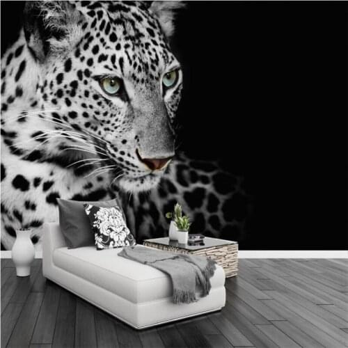Beibehang Custom wallpaper fresco black cheetah TV backdrop Modern minimalist living room sofa backdrop papel de parede