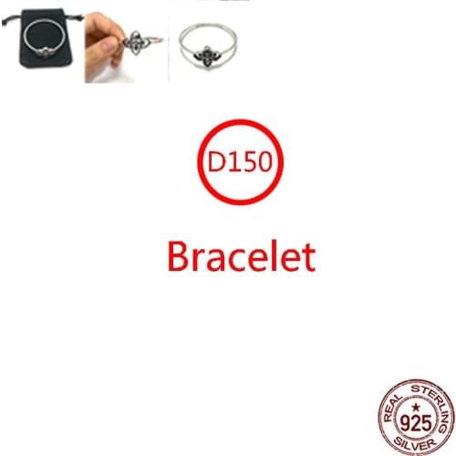 D150 Tide brand sterling silver bracelet female retro men and women couple bracelet cross personality European and American