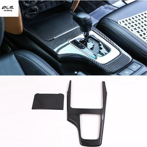 ABS carbon fiber grain or wooden Central control panel decoration cover 2pcs/lot for 2015-2019 Toyota Fortuner N15 N16