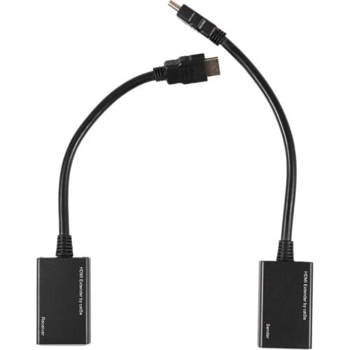 HDMI Over RJ45 CAT5e CAT6 UTP LAN Ethernet Extender Repeater 1080P 3D to 100ft