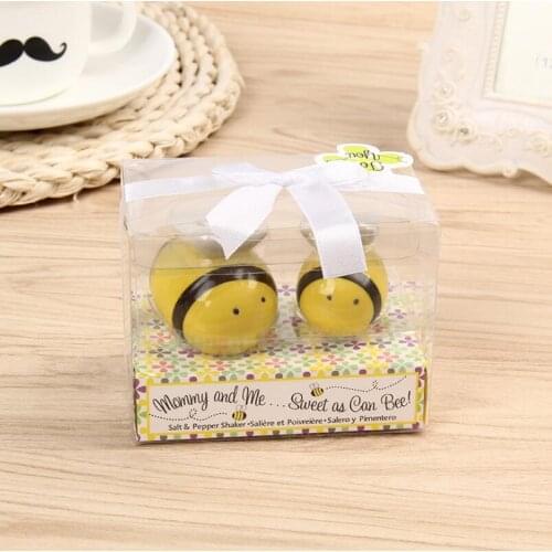 2Pcs/Set Bee Ceramic Salt and Pepper Shaker Honey Wedding Party Favor Gifts Souvenir For Guests LX4337
