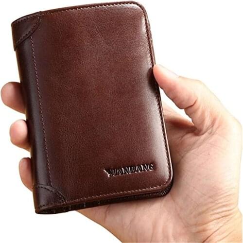 Manbang For Drop Shippping Classic Style Wallet Genuine Leather Men Wallets Short Male Purse Card Holder Wallet Men Fashion