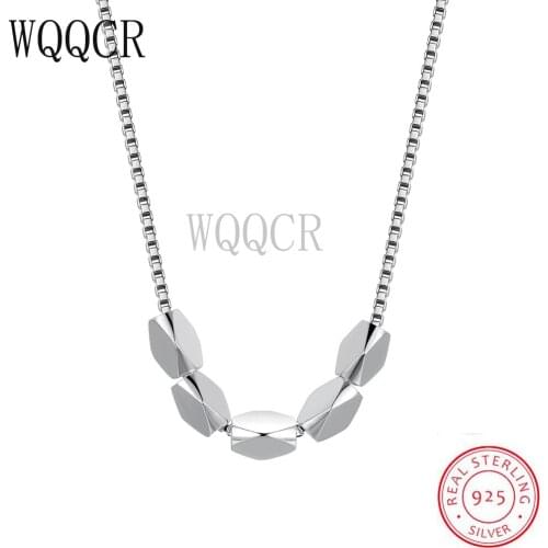 Minimalist 925 Sterling Silver Fashion Small Square Necklace Female Party Wedding Wedding Birthday S925 Jewelry Gift