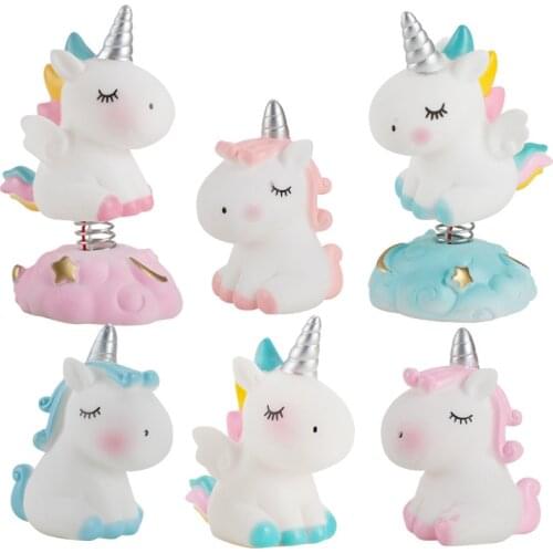 Cartoon Unicorn Cake Decor My Little Pony Unicornion Cake Topper Happy Birthday Party Decor Kids Girls Table Decor Baby Shower