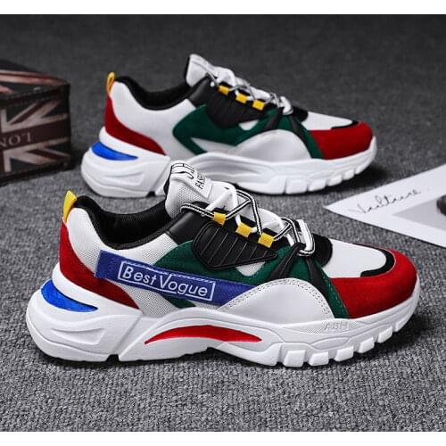 New Mens Sneakers Fashion Trend Platform Shoes Men Casual Ins Hot Sell Running Men Shoe Colorful Dad Shoes Male Big Size 44