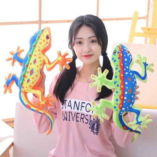 55/80cm plush Gecko Chameleon Lizard Colorful stuffed soft Pillow Sofa decoration good quality education christmas kid for kid