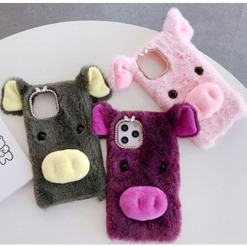 Soft Furry Protective Phone Case for Samsung Galaxy S6 S7 Edge S8 Active S9 Plus S10 S10e S20 Ultra FE Shockproof Cover Shell