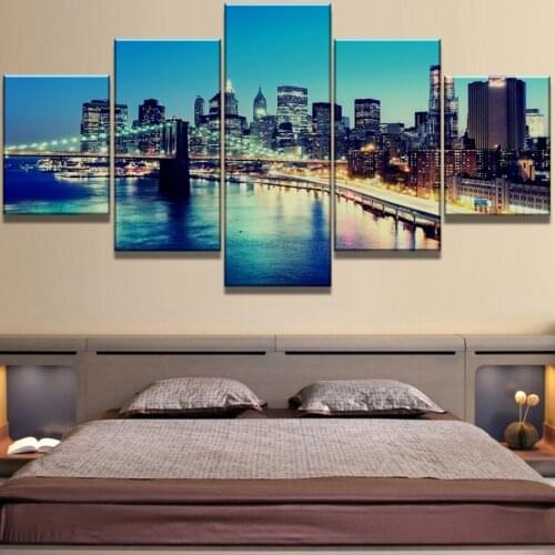 New York City Night View Bridge Diamond Painting 5 piece Full Square Round Diamond Embroidery Mosaic craft supplies decor AA2649