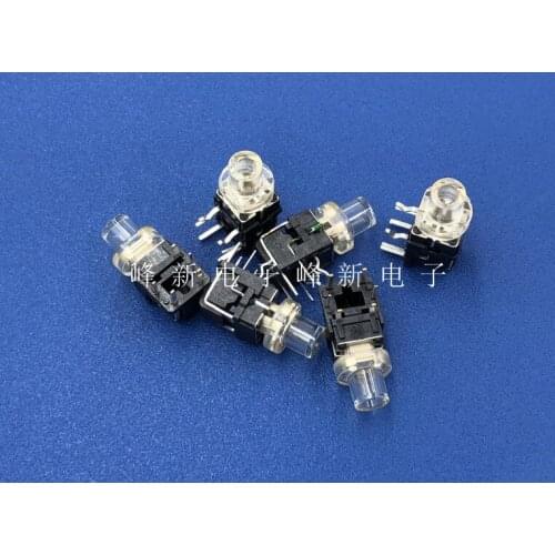 Original new 100% import TLLA-72BPG green light button switch with hat super bright belt light touch switch button 6pin